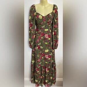 Bar III Floral Long Sleeve Maxi Dress size S